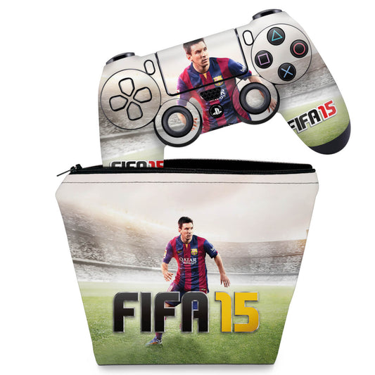 KIT Capa Case e Skin Anti-Rage PS4 Controle - Fifa 15