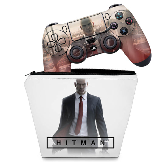 KIT Capa Case e Skin Anti-Rage PS4 Controle - Hitman 2016