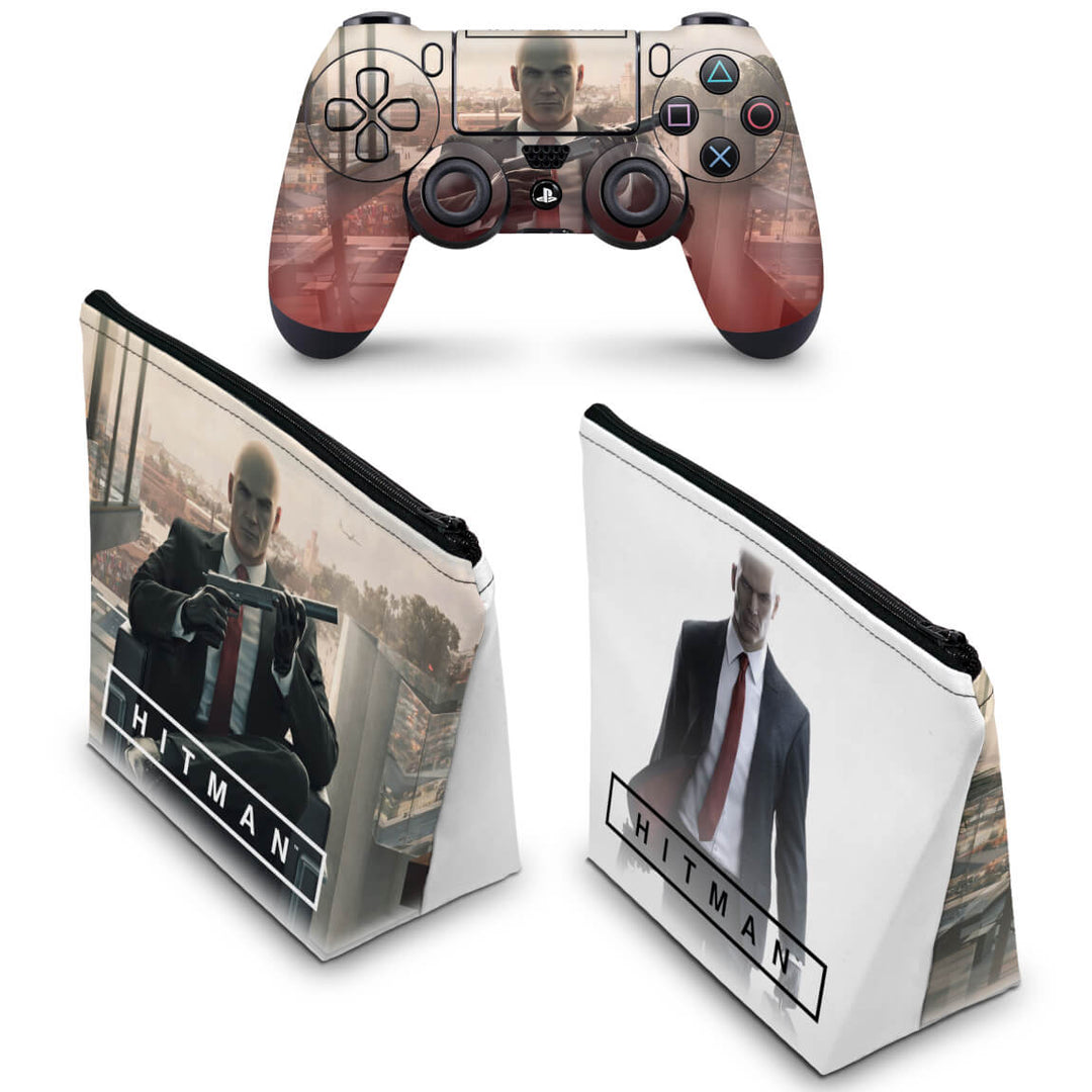 KIT Capa Case e Skin Anti-Rage PS4 Controle - Hitman 2016 - Pop Arte Skins - foto 2