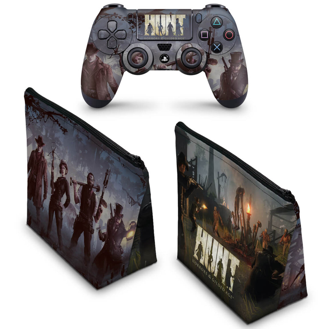 KIT Capa Case e Skin Anti-Rage PS4 Controle - Hunt: Horrors Of The Gilded Age - Pop Arte Skins - foto 2