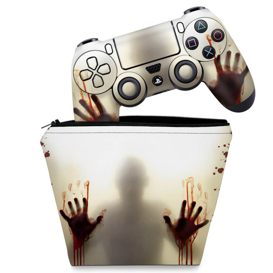 KIT Capa Case e Skin Anti-Rage PS4 Controle - Fear The Walking Dead
