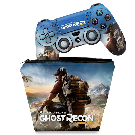 KIT Capa Case e Skin Anti-Rage PS4 Controle - Tom Clancy'S Ghost Recon Wildlands