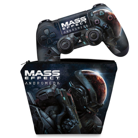 KIT Capa Case e Skin Anti-Rage PS4 Controle - Mass Effect: Andromeda