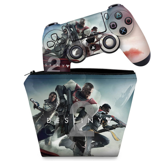 KIT Capa Case e Skin Anti-Rage PS4 Controle - Destiny 2