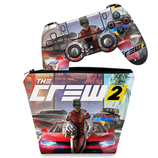 KIT Capa Case e Skin Anti-Rage PS4 Controle - The Crew 2