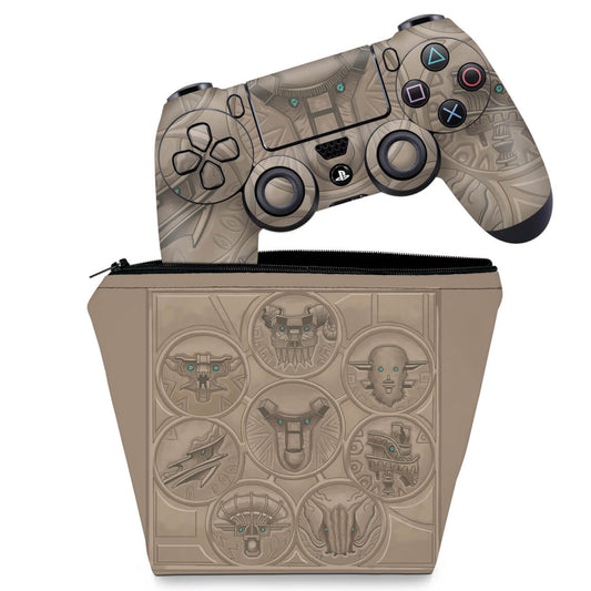 KIT Capa Case e Skin Anti-Rage PS4 Controle - Shadow Of The Colossus
