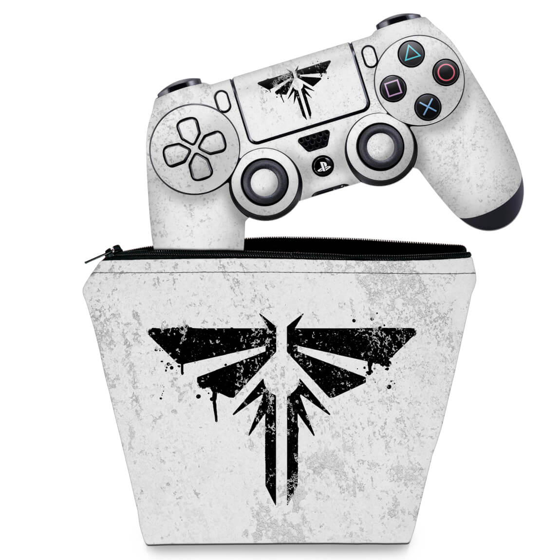KIT Capa Case e Skin Anti-Rage PS4 Controle - Modelo 273