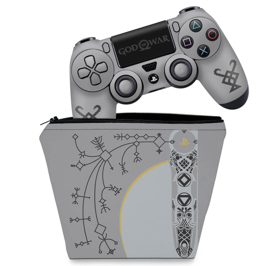 KIT Capa Case e Skin Anti-Rage PS4 Controle - God Of War Limited Edition
