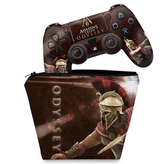 KIT Capa Case e Skin Anti-Rage PS4 Controle - Assassin's Creed Odyssey