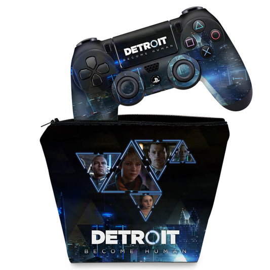 KIT Capa Case e Skin Anti-Rage PS4 Controle - Detroit Become Human