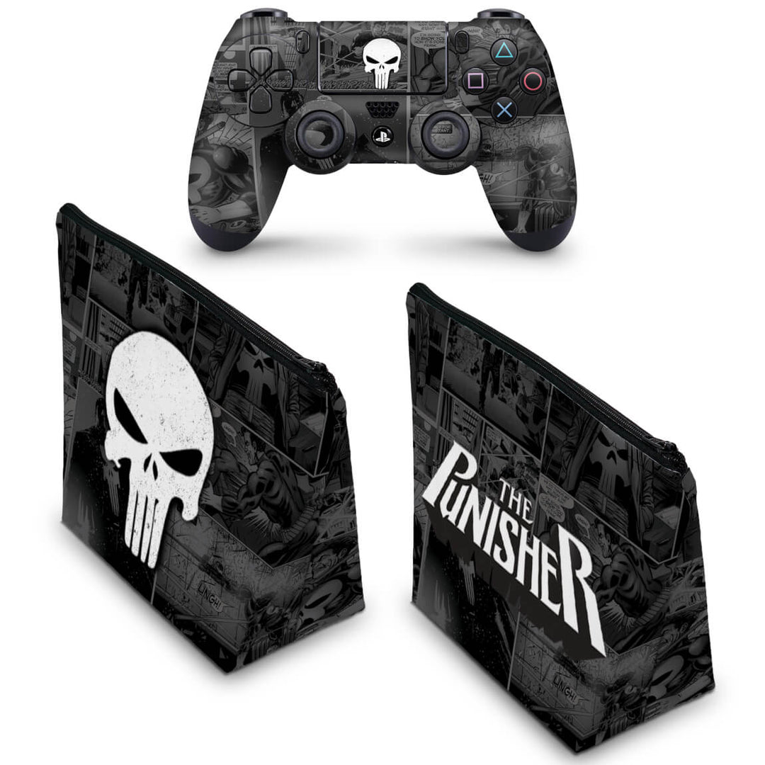 KIT Capa Case e Skin Anti-Rage PS4 Controle - The Punisher Justiceiro Comics - Pop Arte Skins - foto 2