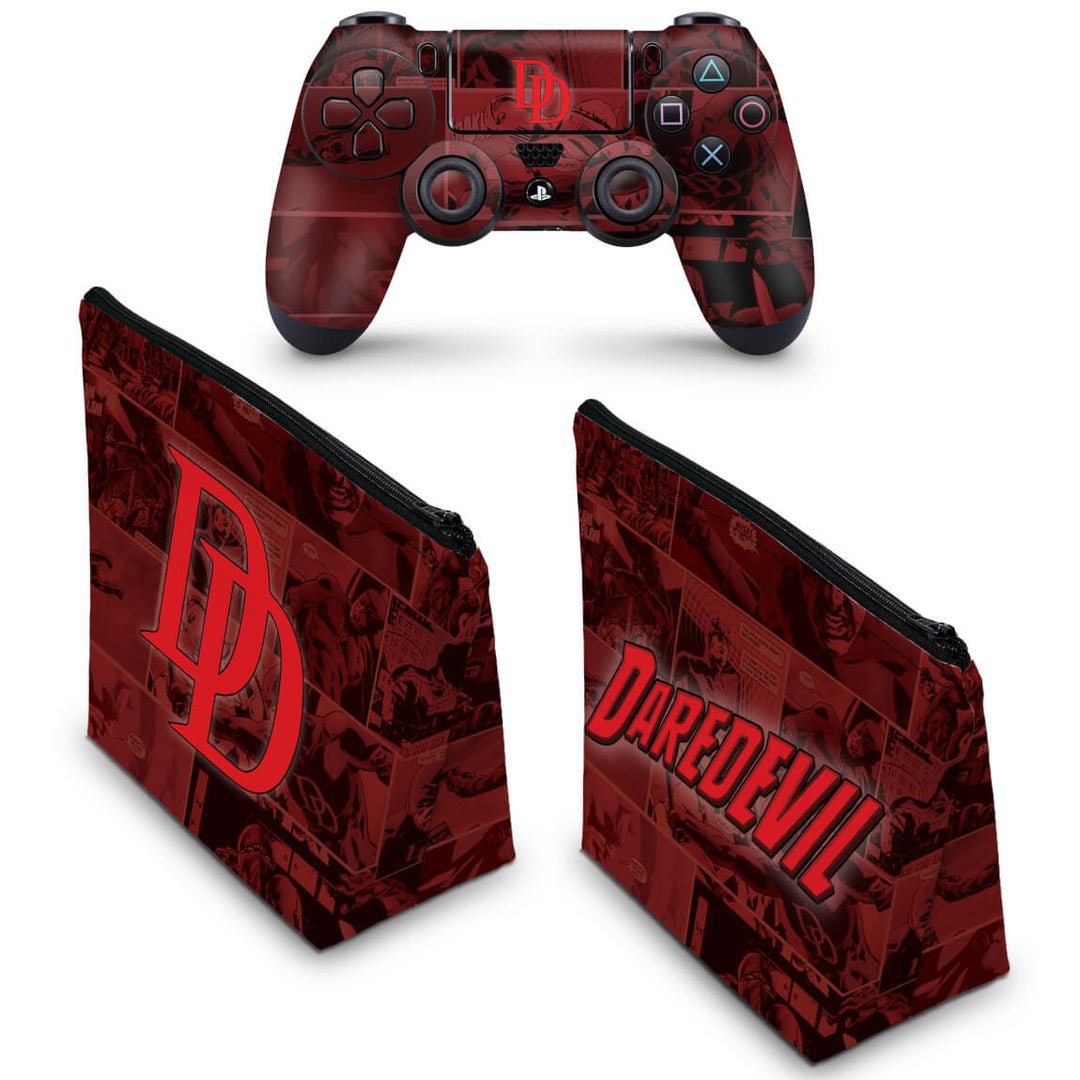 KIT Capa Case e Skin Anti-Rage PS4 Controle - Daredevil Demolidor Comics - Pop Arte Skins - foto 2