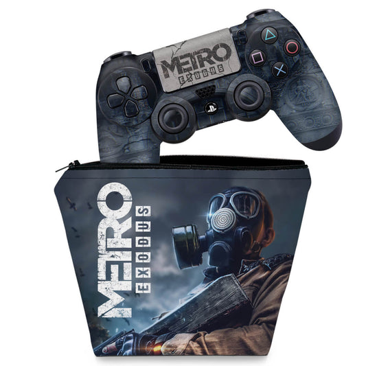 KIT Capa Case e Skin Anti-Rage PS4 Controle - Metro Exodus