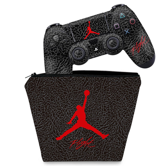 KIT Capa Case e Skin Anti-Rage PS4 Controle - Air Jordan Flight