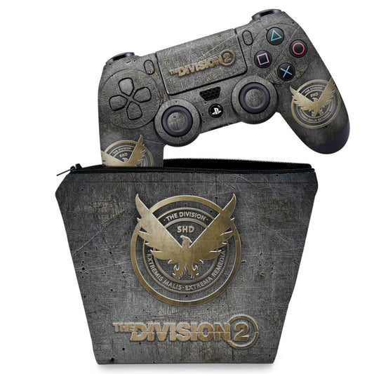 KIT Capa Case e Skin Anti-Rage PS4 Controle - The Division 2