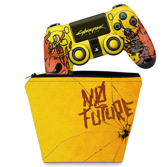KIT Capa Case e Skin Anti-Rage PS4 Controle - Cyberpunk 2077