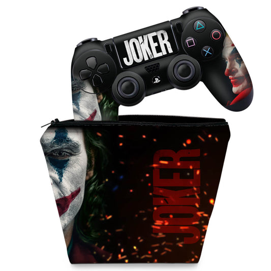KIT Capa Case e Skin Anti-Rage PS4 Controle - Joker Coringa Filme