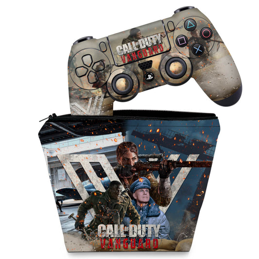 KIT Capa Case e Skin Anti-Rage PS4 Controle - Call of Duty Vanguard