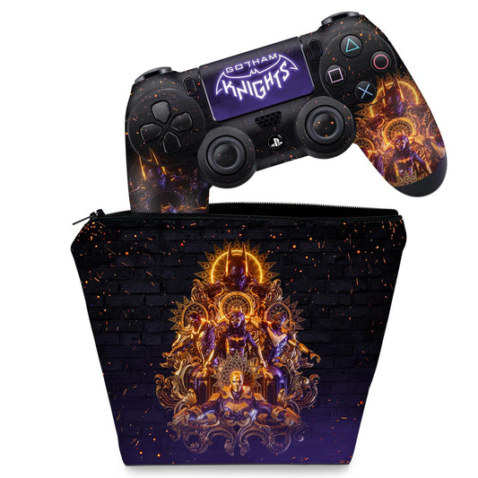KIT Capa Case e Skin Anti-Rage PS4 Controle - Gotham Knights