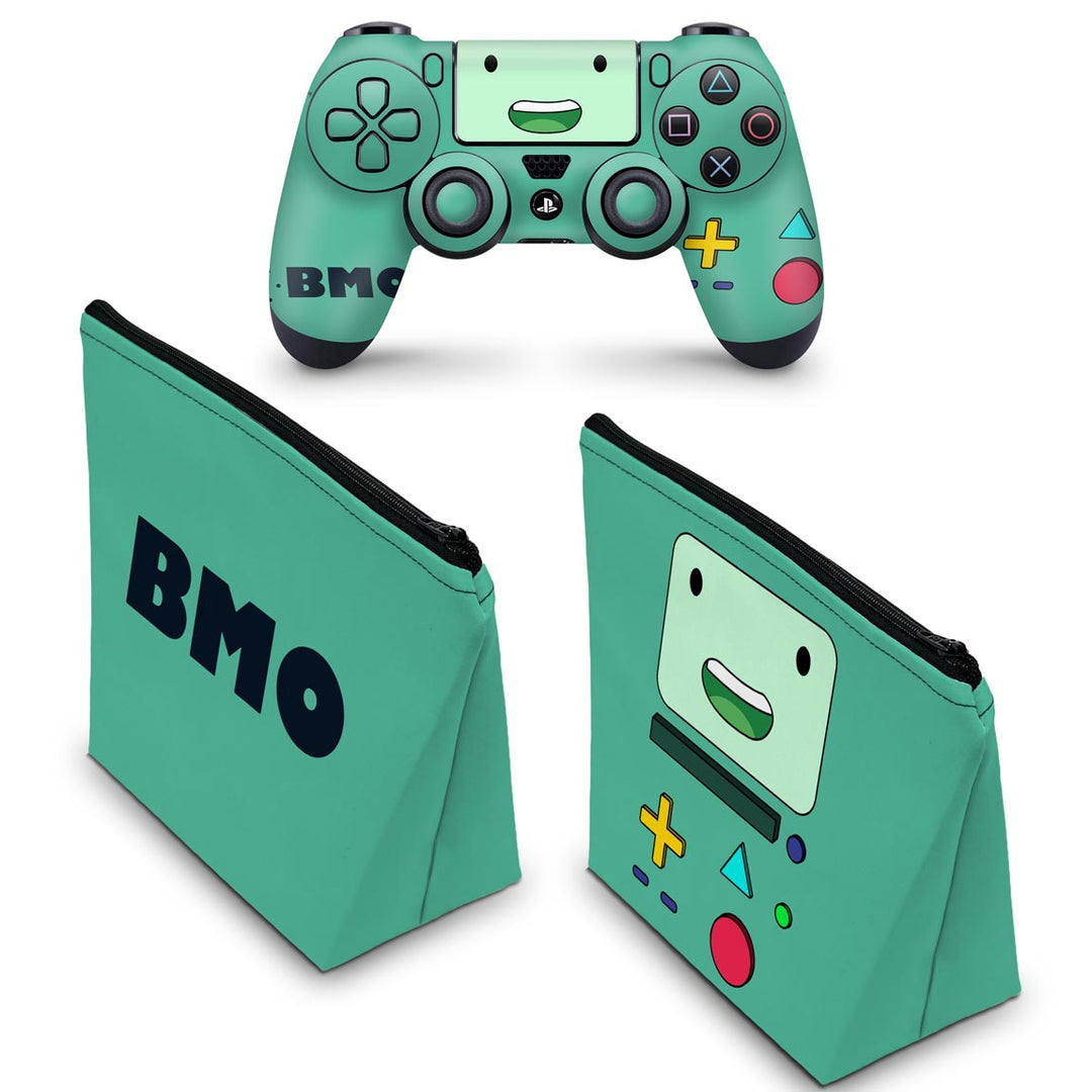 KIT Capa Case e Skin Anti-Rage PS4 Controle - BMO Hora de Aventura - Pop Arte Skins - foto 2