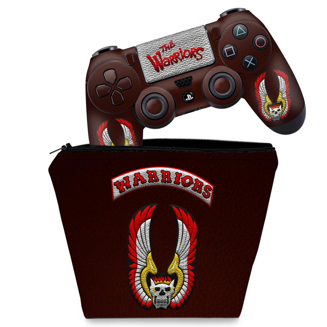 KIT Capa Case e Skin Anti-Rage PS4 Controle - The Warriors - Pop Arte Skins