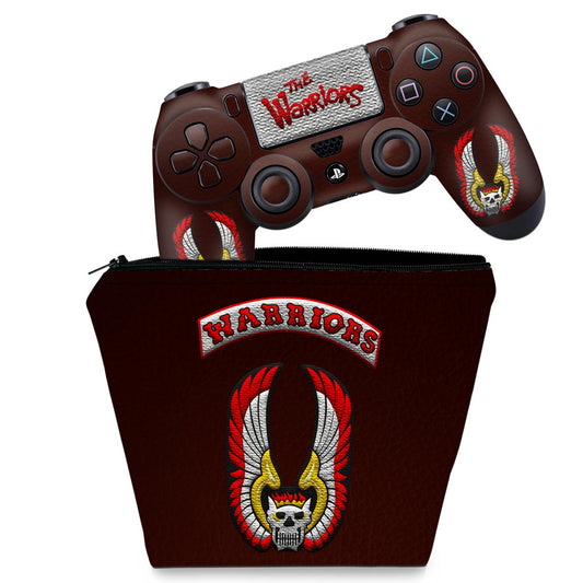 KIT Capa Case e Skin Anti-Rage PS4 Controle - The Warriors
