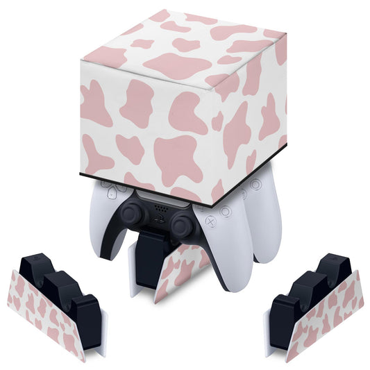 Capa PS5 Base de Carregamento Controle - Vaquinha Rosa