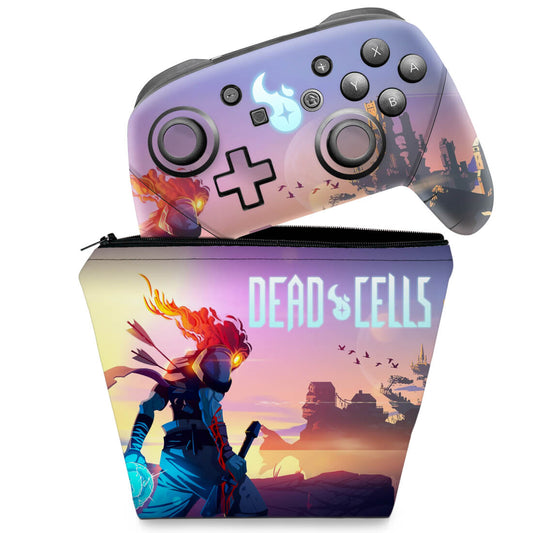 KIT Capa Case e Skin Nintendo Switch Pro Controle - Dead Cells