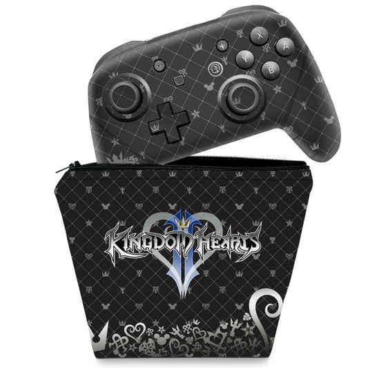 KIT Capa Case e Skin Nintendo Switch Pro Controle - Kingdom Hearts 3