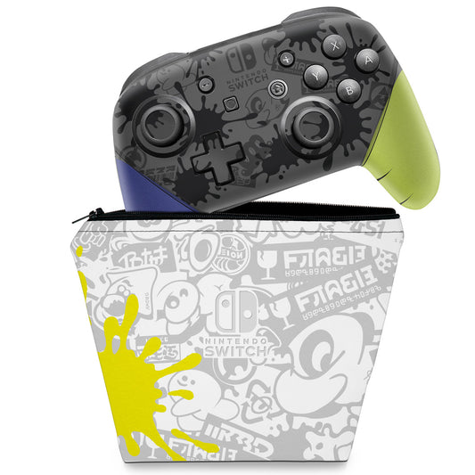 KIT Capa Case e Skin Nintendo Switch Pro Controle - Splatoon 3 Special