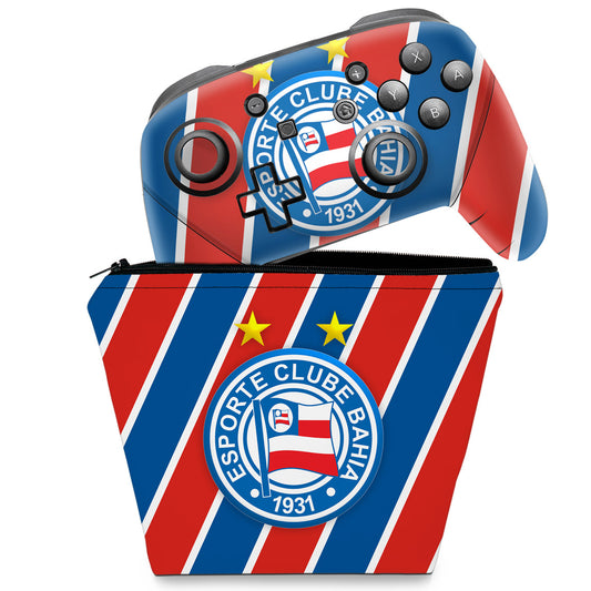 KIT Capa Case e Skin Nintendo Switch Pro Controle - Bahia B