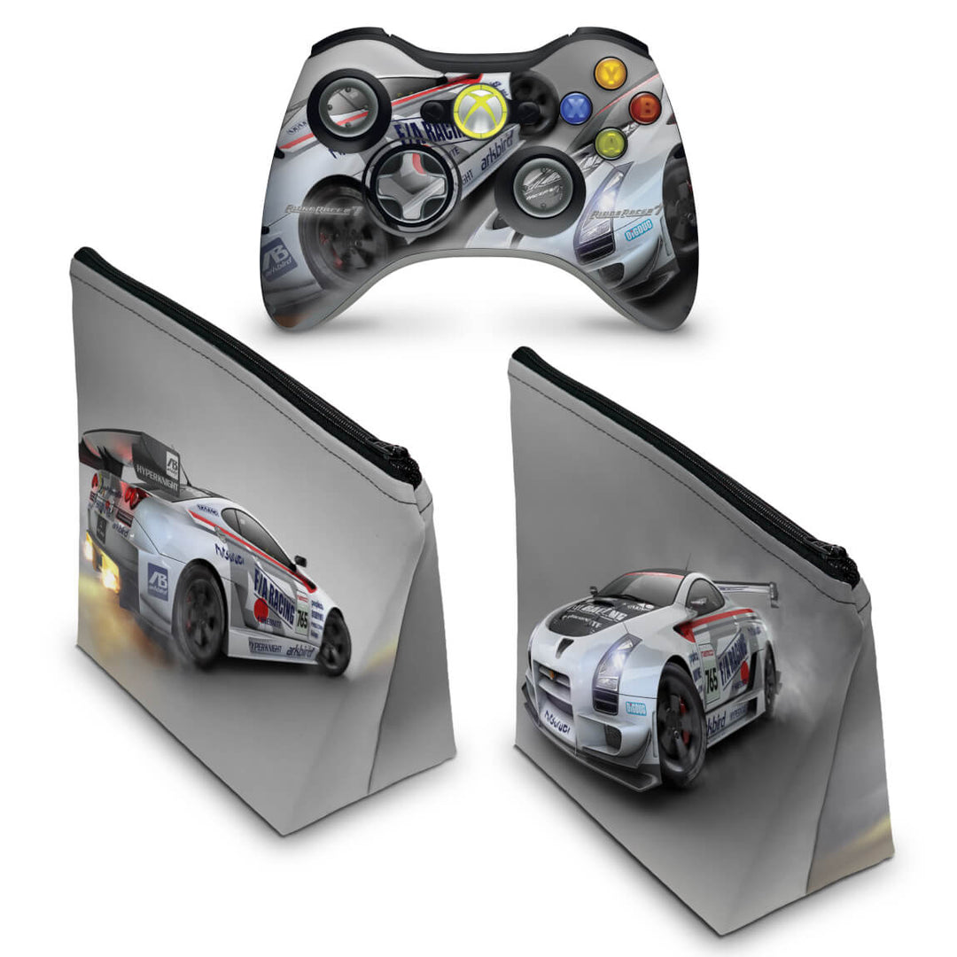 KIT Capa Case e Skin Anti-Rage Xbox 360 Controle - Ridge Racer 2 - Pop Arte Skins - foto 2