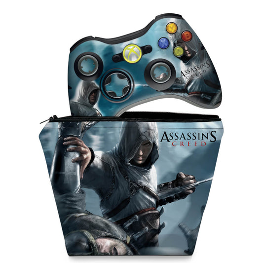 KIT Capa Case e Skin Anti-Rage Xbox 360 Controle - Assassins Creed