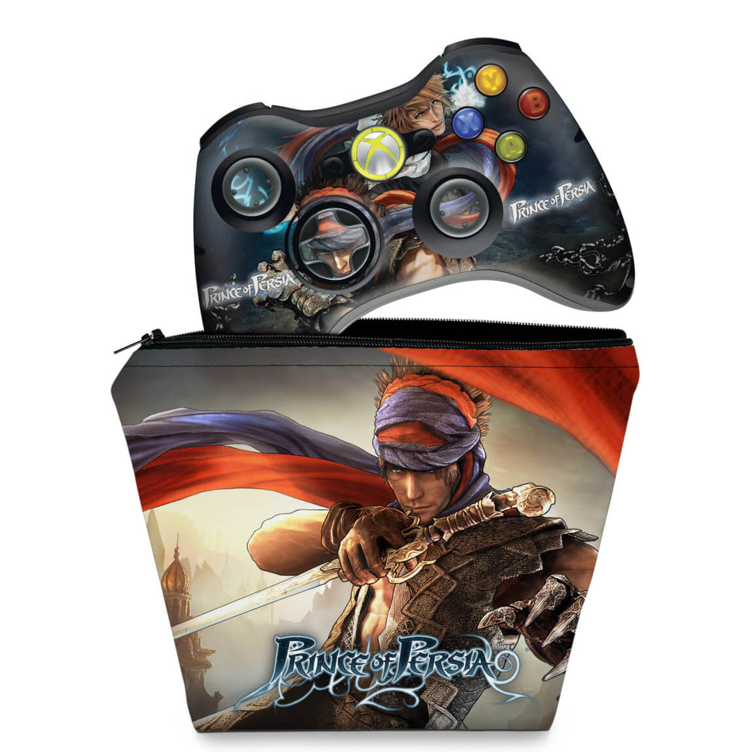 KIT Capa Case e Skin Anti-Rage Xbox 360 Controle - Prince Of Persia - Pop Arte Skins