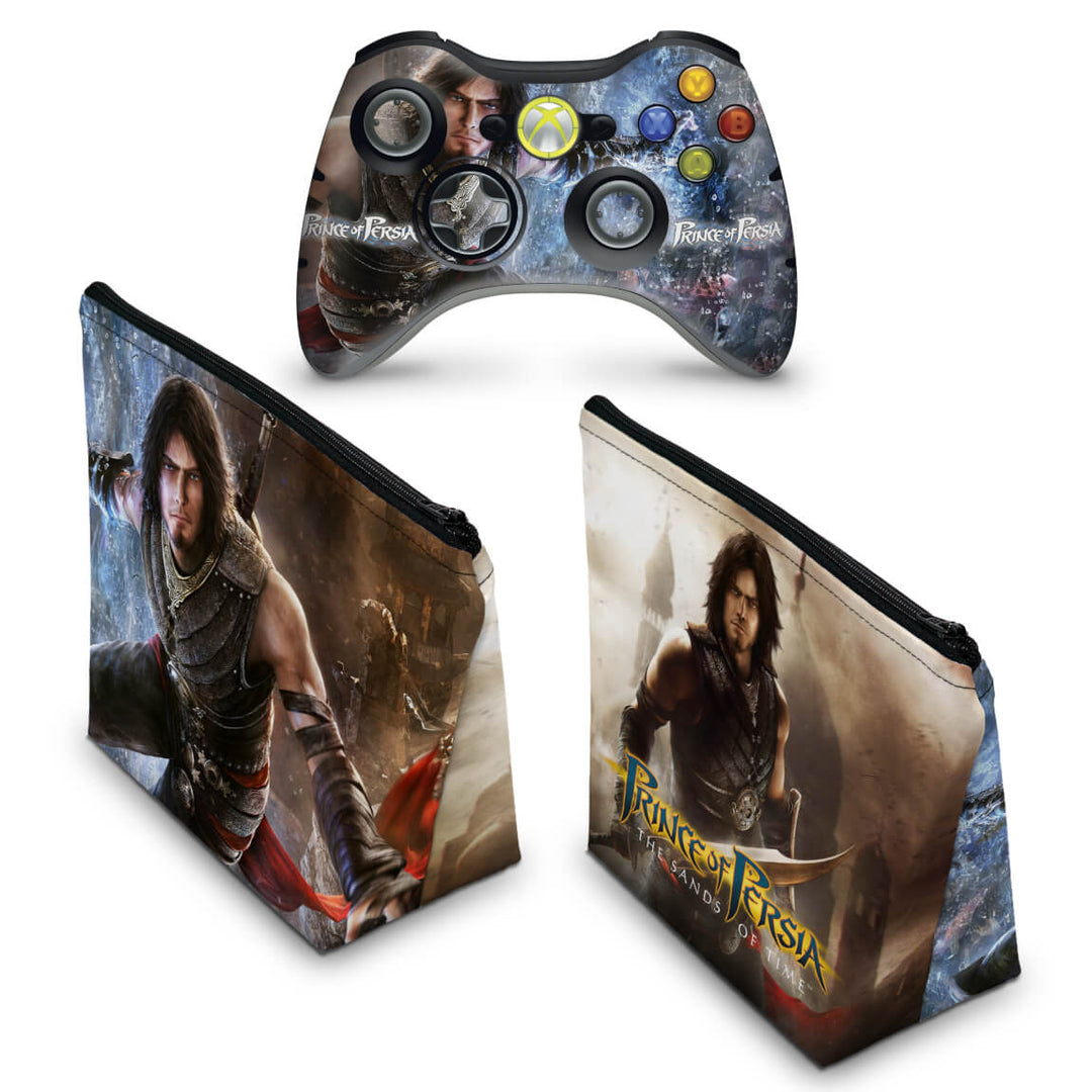 KIT Capa Case e Skin Anti-Rage Xbox 360 Controle - Prince Of Persia Prince Of Persia The Sands of T - Pop Arte Skins - foto 2