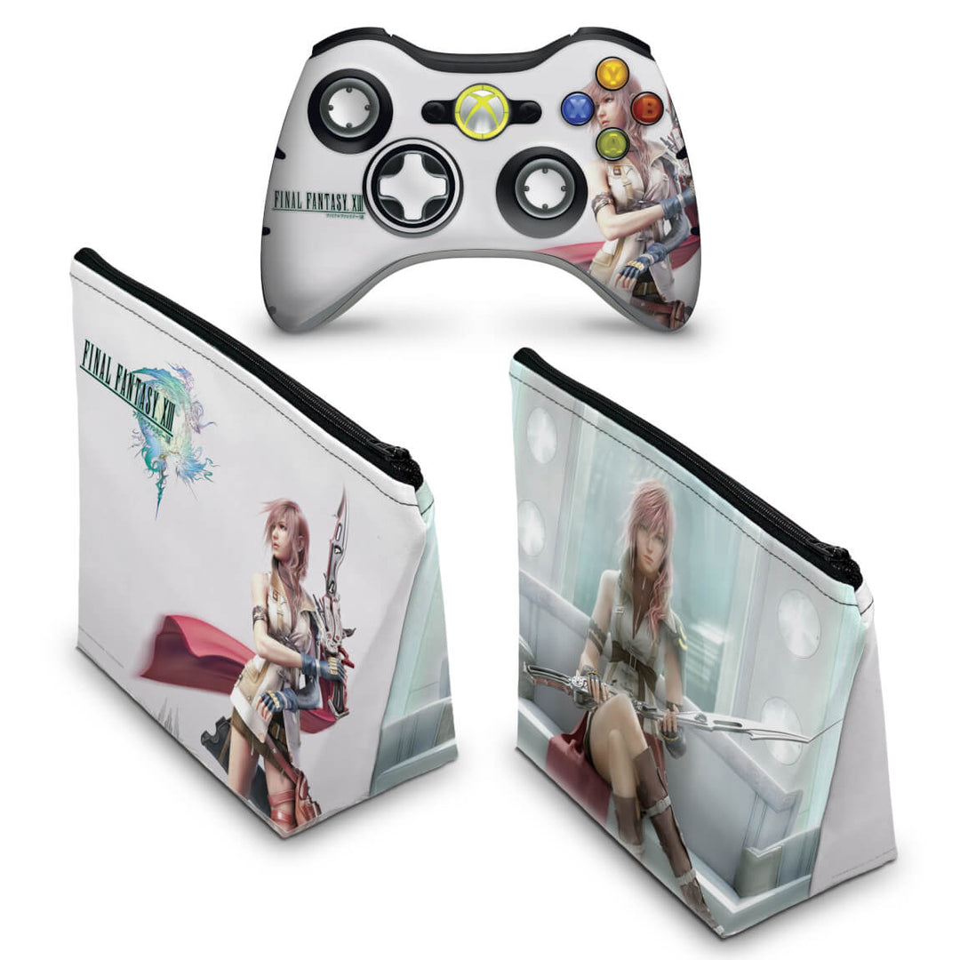KIT Capa Case e Skin Anti-Rage Xbox 360 Controle - Final Fantasy Xiii #a - Pop Arte Skins - foto 2
