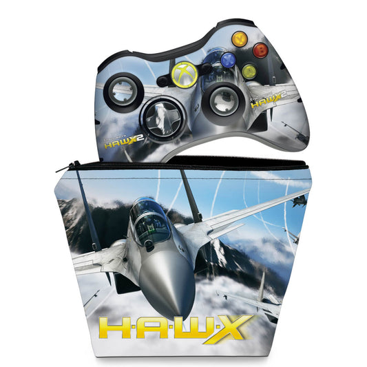 KIT Capa Case e Skin Anti-Rage Xbox 360 Controle - Tom Clancys Hawx