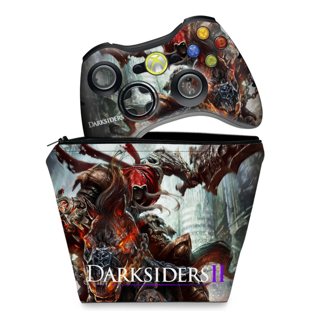KIT Capa Case e Skin Anti-Rage Xbox 360 Controle - Darksiders Wrath Of War - Pop Arte Skins