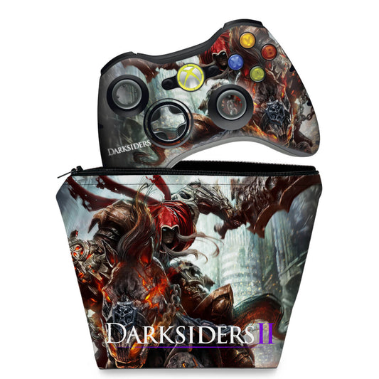 KIT Capa Case e Skin Anti-Rage Xbox 360 Controle - Darksiders Wrath Of War