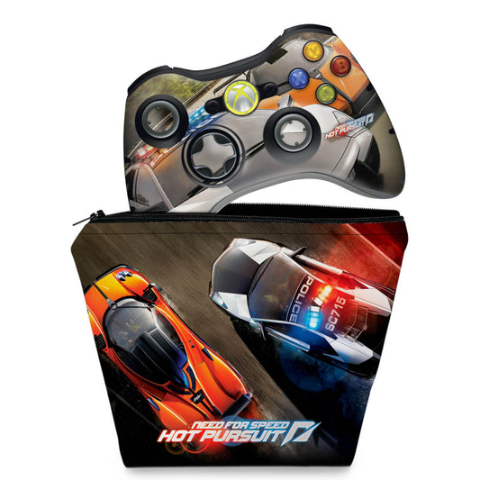 KIT Capa Case e Skin Anti-Rage Xbox 360 Controle - Need For Speed
