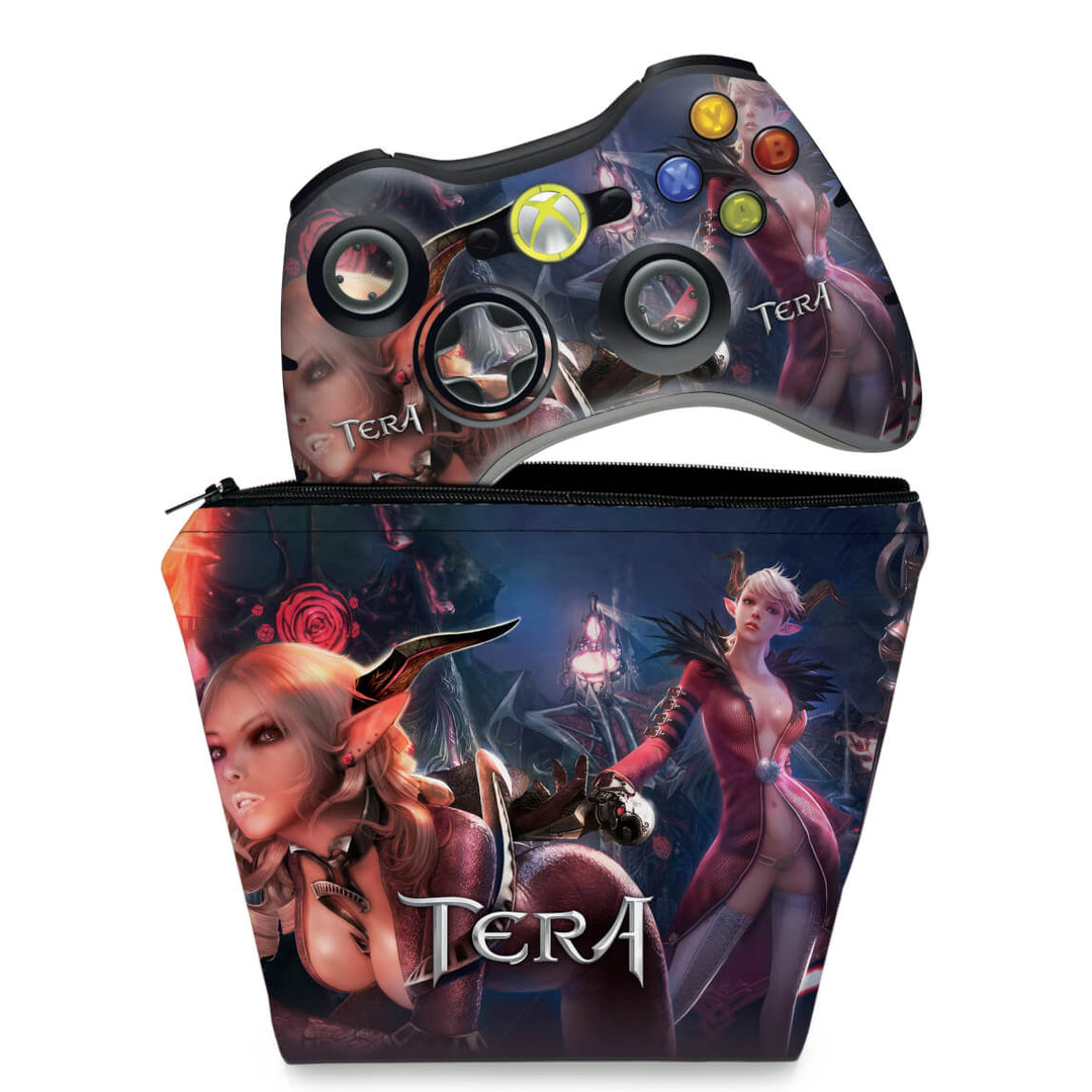 KIT Capa Case e Skin Anti-Rage Xbox 360 Controle - Tera - Pop Arte Skins