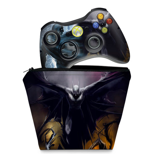 KIT Capa Case e Skin Anti-Rage Xbox 360 Controle - Batman
