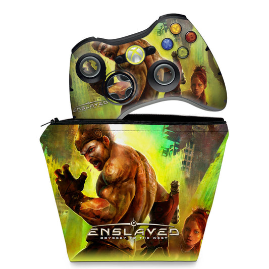 KIT Capa Case e Skin Anti-Rage Xbox 360 Controle - Enslaved