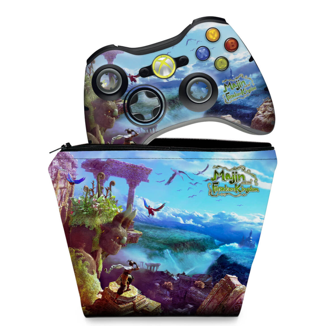 KIT Capa Case e Skin Anti-Rage Xbox 360 Controle - Majin Forsaken - Pop Arte Skins