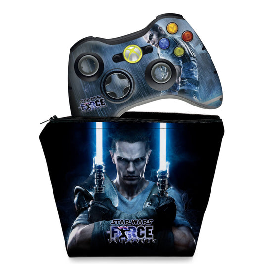 KIT Capa Case e Skin Anti-Rage Xbox 360 Controle - Star Wars Force 2 - 2 Ud