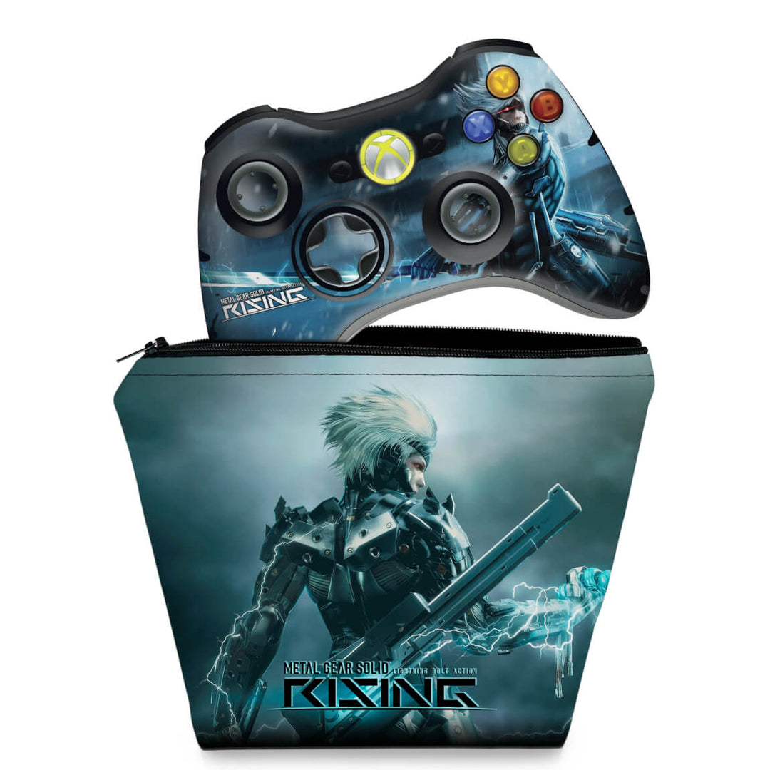 KIT Capa Case e Skin Anti-Rage Xbox 360 Controle - Metal Gear Solid Rising - Pop Arte Skins