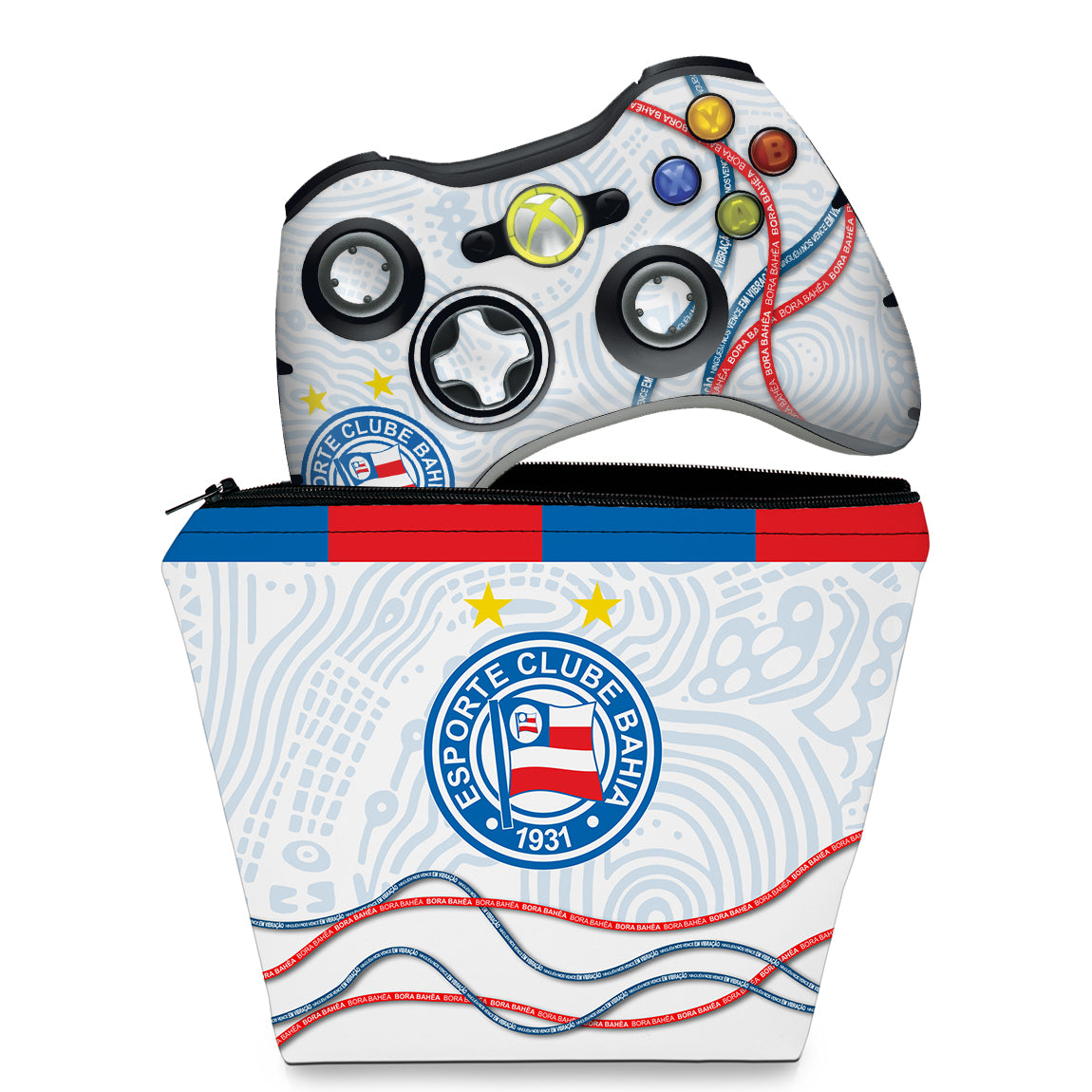 KIT Capa Case e Skin Anti-Rage Xbox 360 Controle - Bahia A