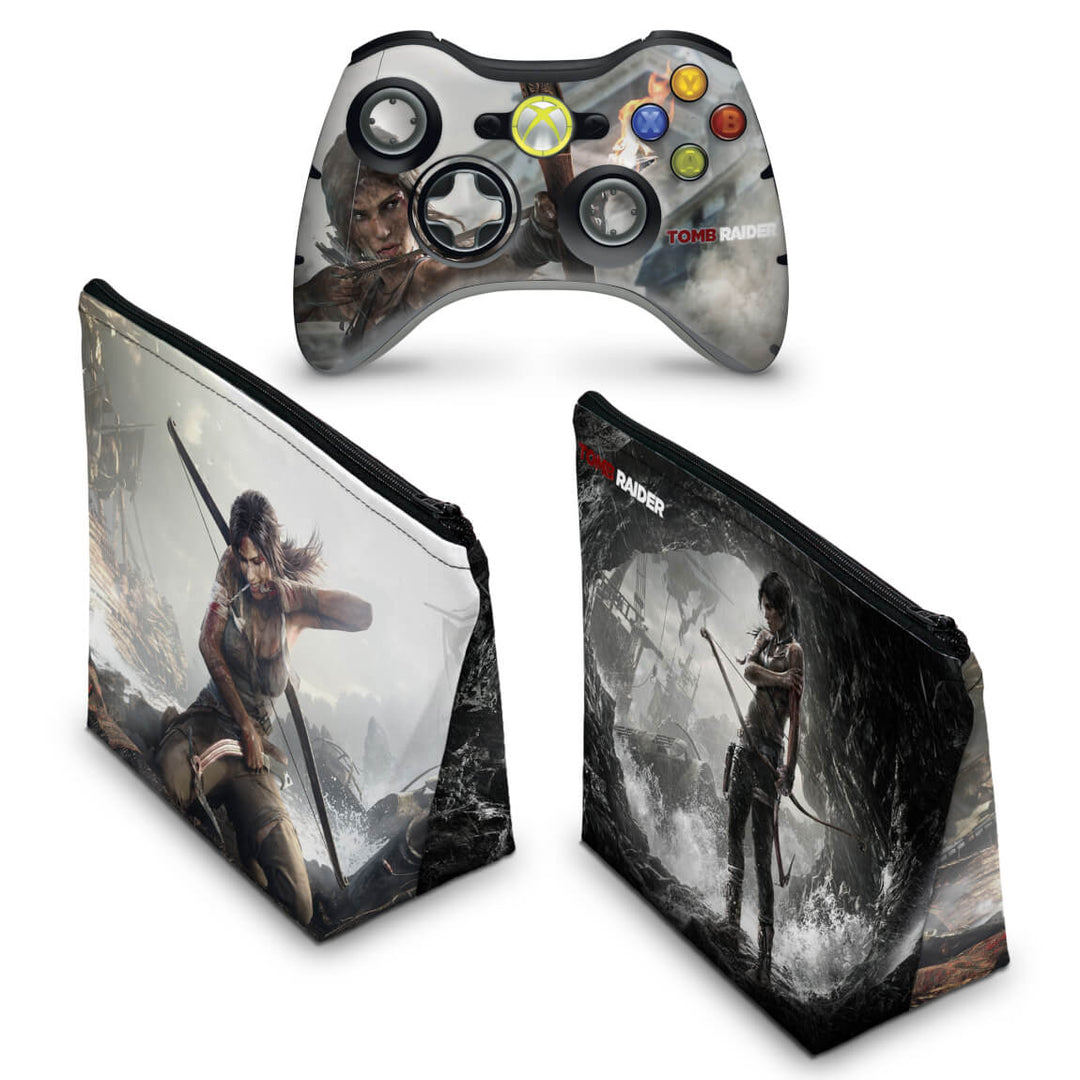 KIT Capa Case e Skin Anti-Rage Xbox 360 Controle - Tomb Raider - Pop Arte Skins - foto 2