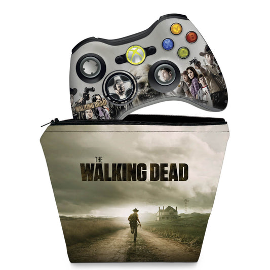 KIT Capa Case e Skin Anti-Rage Xbox 360 Controle - The Walking Dead #a
