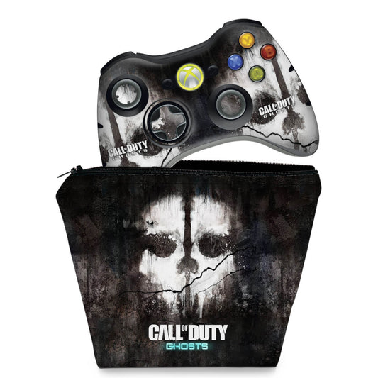 KIT Capa Case e Skin Anti-Rage Xbox 360 Controle - Call Of Duty Ghosts